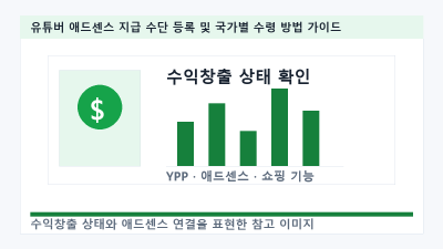 유튜버 애드센스 지급 수단 등록 및 국가별 수령 방법 가이드